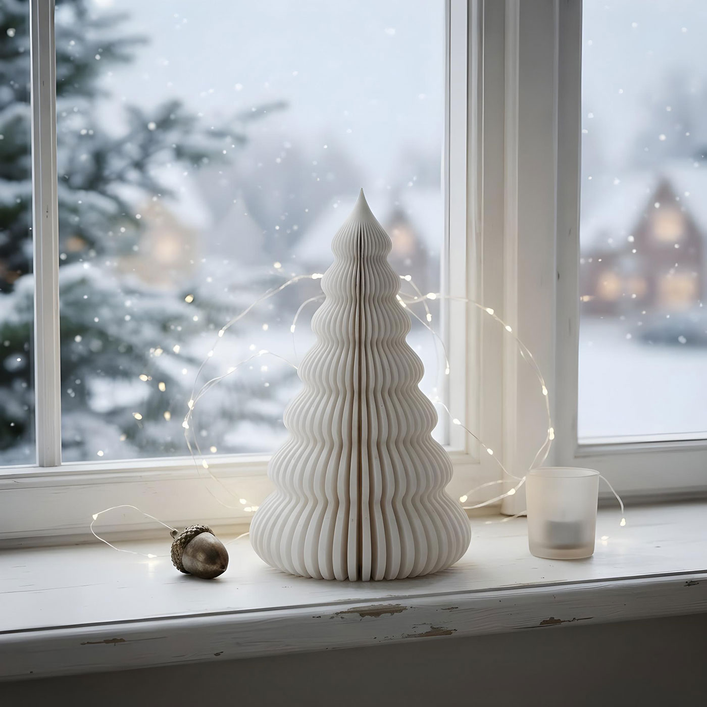 Deko Tannenbaum 3D Weihnachtsbaum H15cm Japandi Tischdeko Weihnachten Skandi