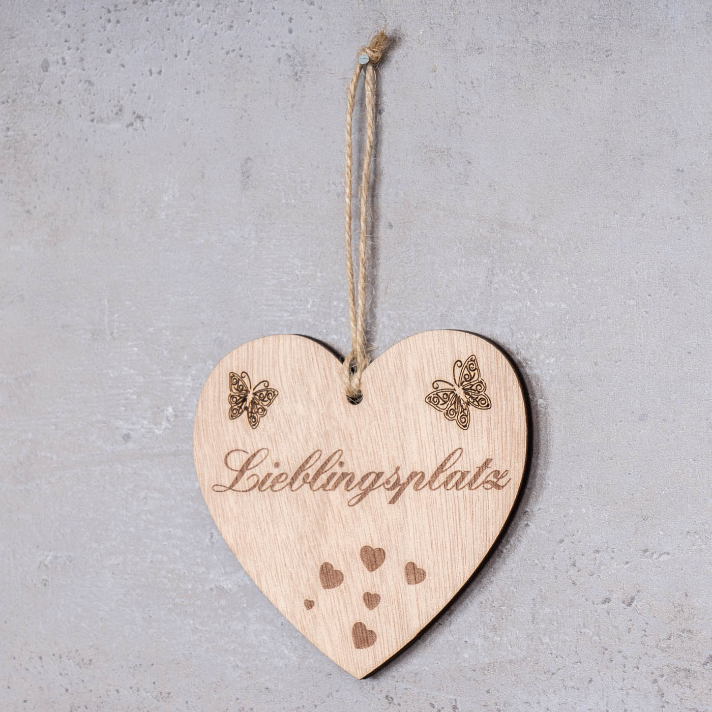 Lieblingsplatz Herz 10x9cm Birkenholz Sprüche Liebe Deko Holz Anhänger Geschenk