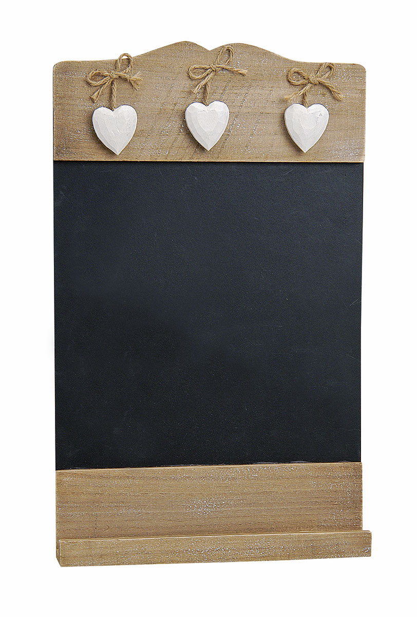 Memotafel Tafel Wandtafel mit Herzen aus Holz Vintage Shabby Kreide