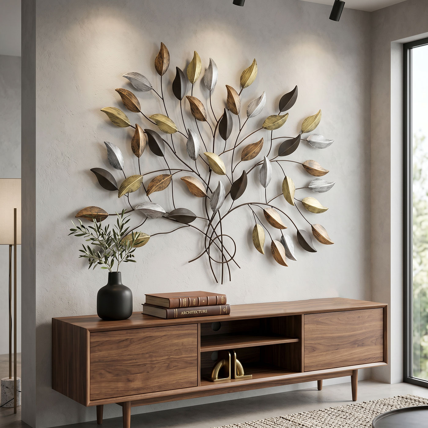 XXL Wandobjekt Eisen Baum-Design 91x103cm Metalldeko Modern Vintage Wandbild