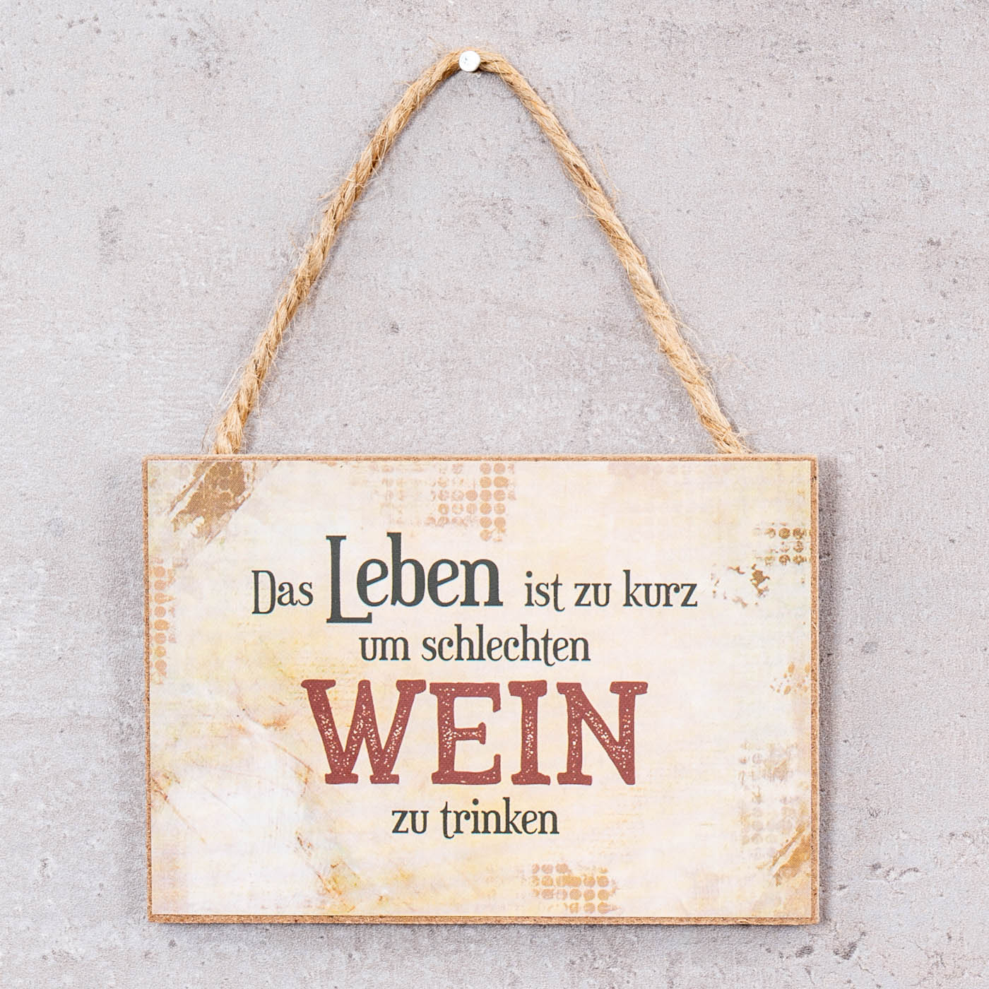 6er Set Holzschilder Wein 10x7cm MDF Mini-Schilder Spruch Deko Hänger Wandbild