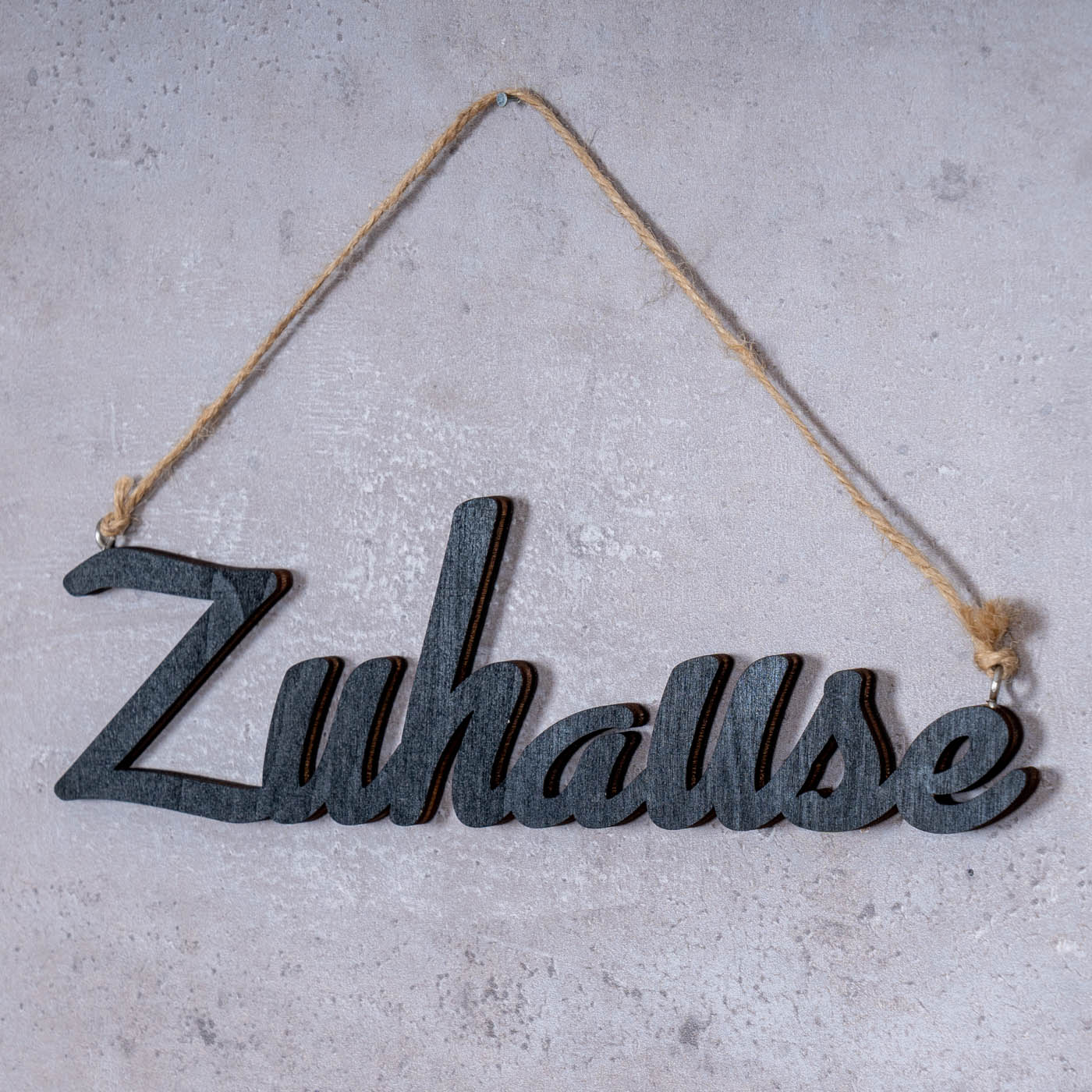 Schriftzug Zuhause L45cm Schwarz Holz Türschild Home Hängerchen Wanddeko Deko