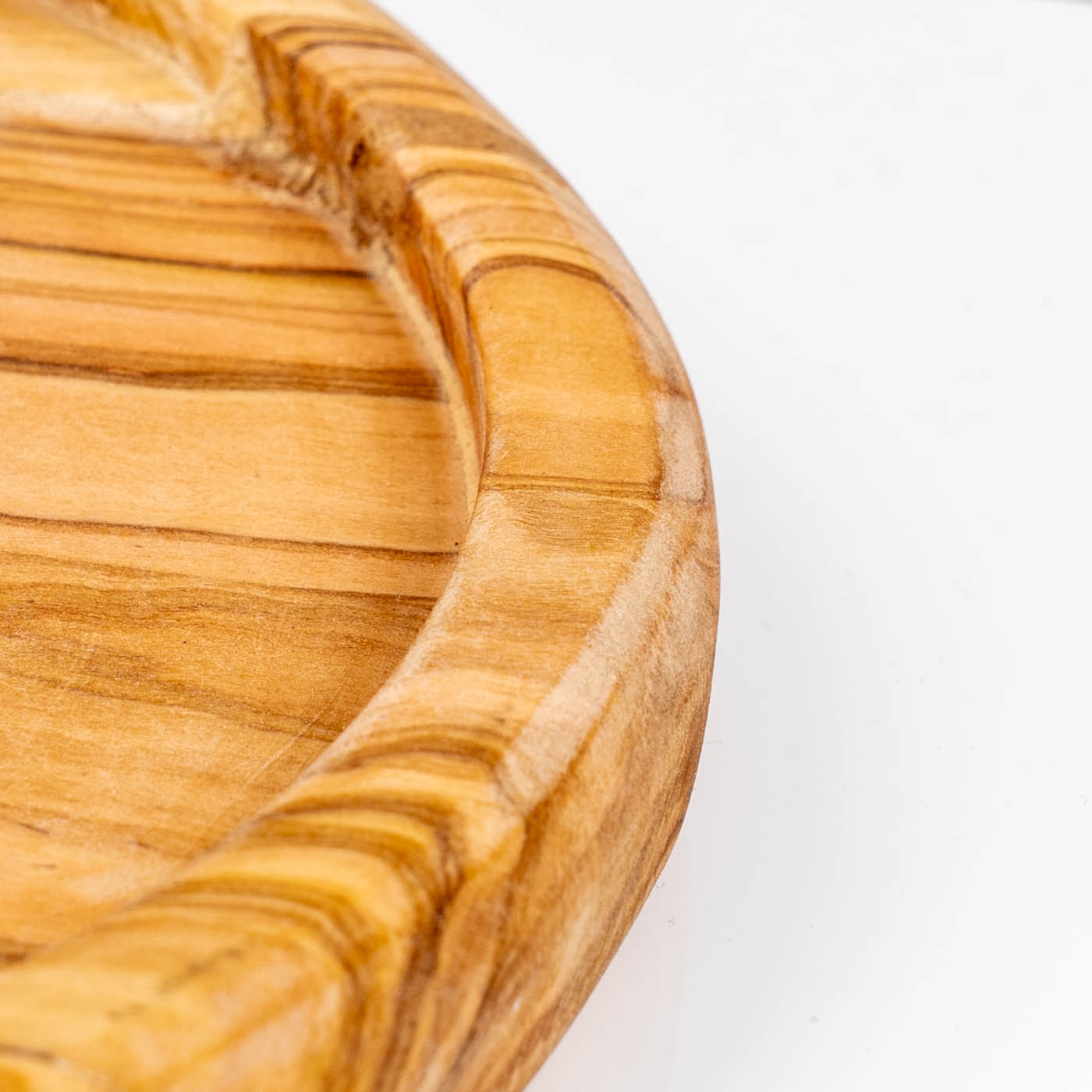 Flacher Holz Servierteller 30cm Olivenholz Holzteller Natur Unikat Küche Deko