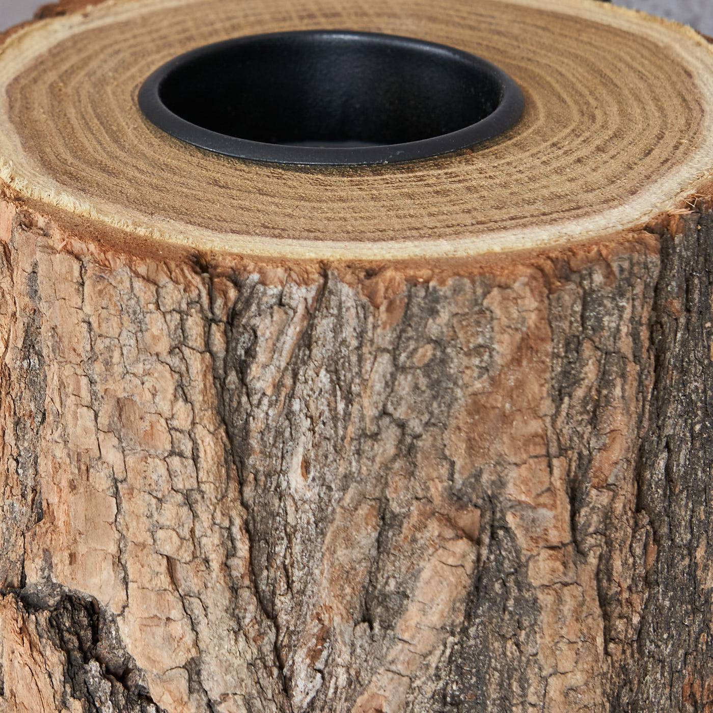 3er Set Teelichthalter Holz H10cm Kerzenhalter Kerzenständer Baum Natur Unikat