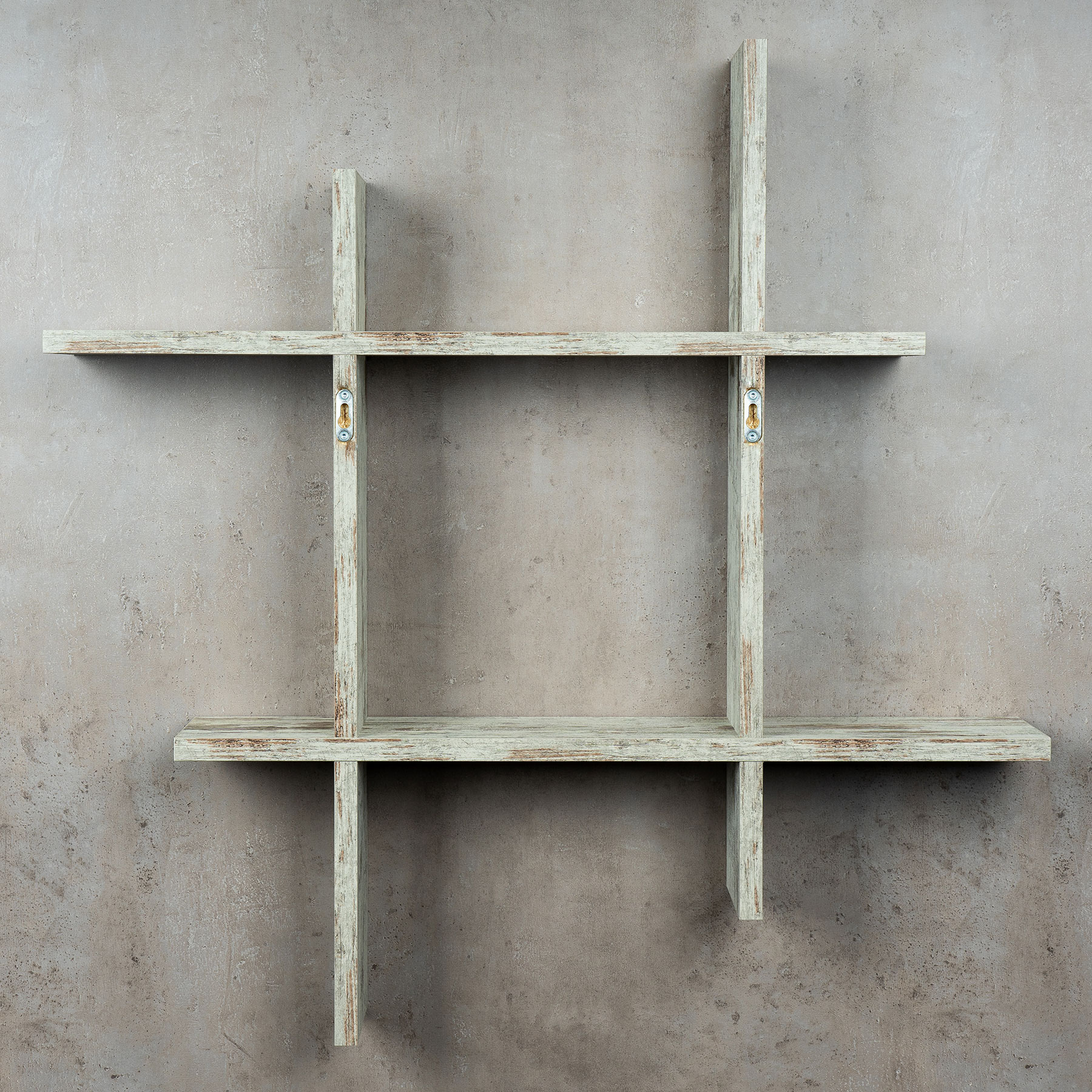 levandeo Hashtag Regal 75x75cm Wandregal Holz Shabby Chic Bücherregal Deko