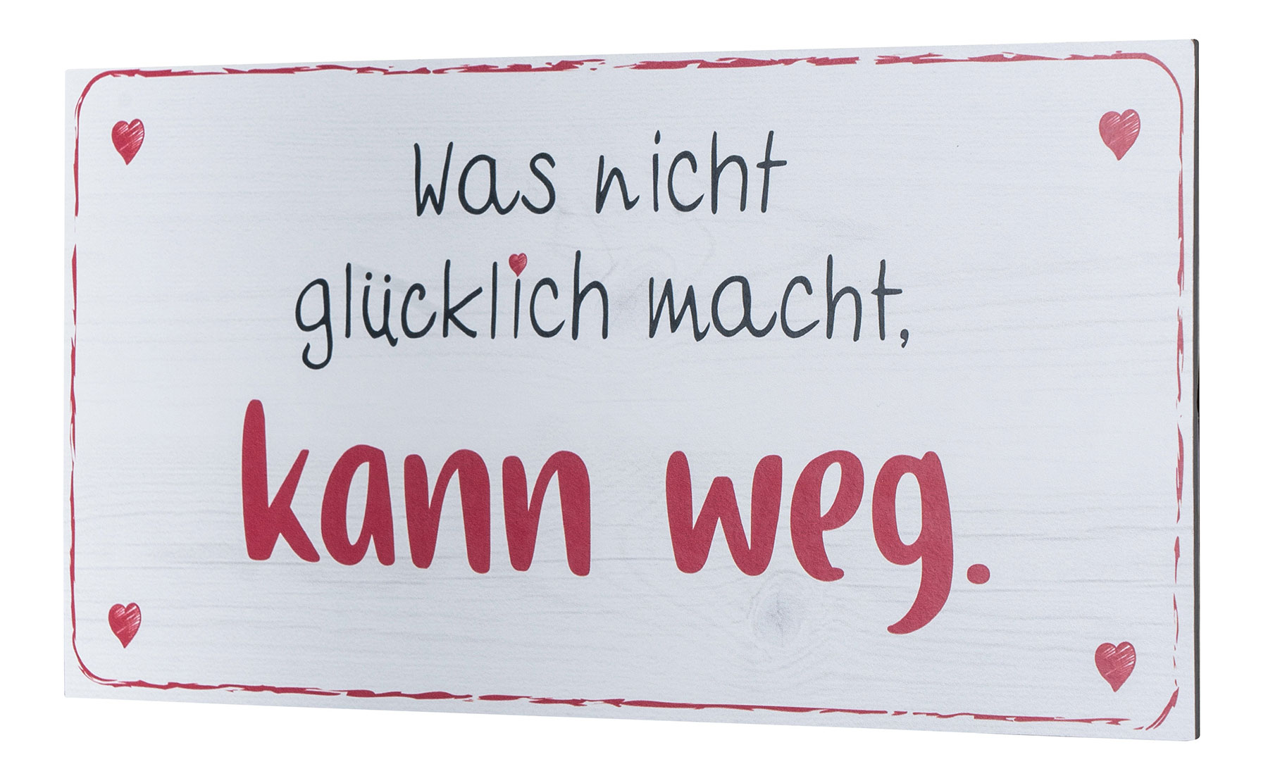 Wandbild 40x20cm Glücklich Glück Spruch Deko Wandschild Geschenk Bild Wanddeko