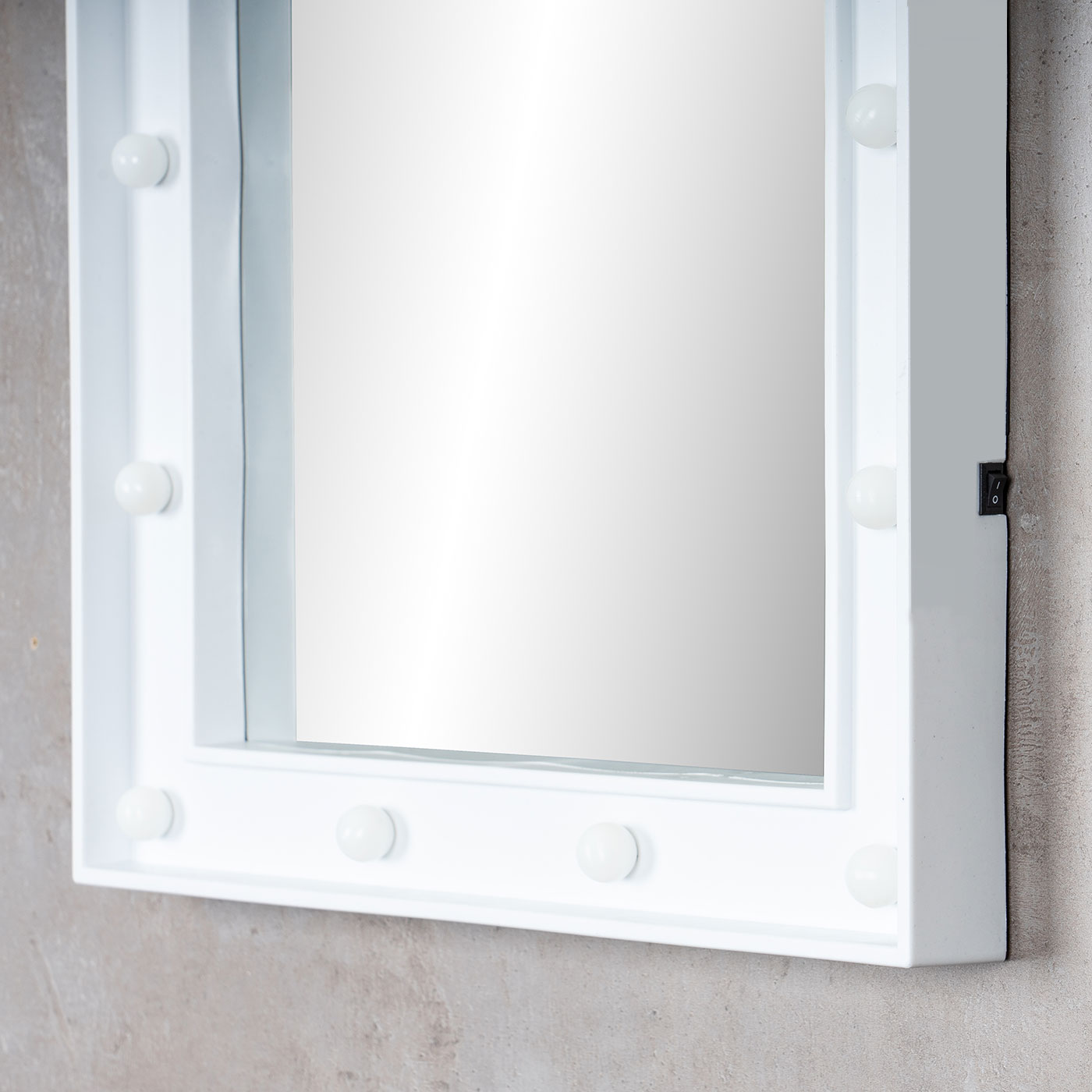 Wandspiegel LED Spiegel Weiß 39x49cm Wanddeko Schminkspiegel Mit Beleuchtung
