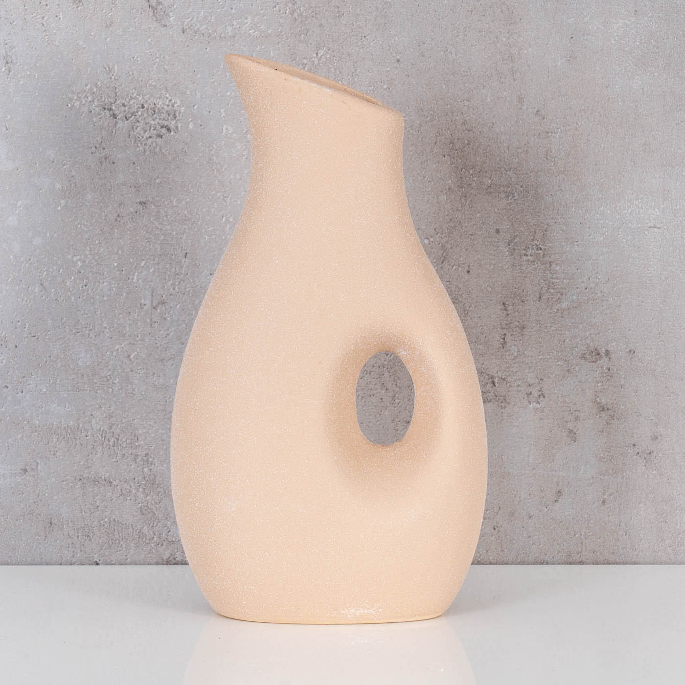Vase H22cm Blumenvase Keramik Sand Beige Tischdeko Dekovase Keramikvase Deko