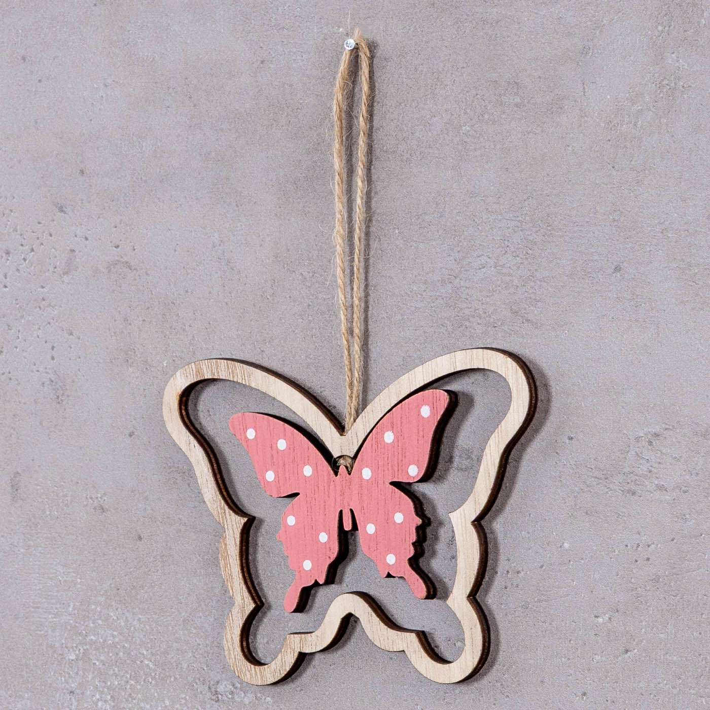 8er Set Holz Anhänger Schmetterling Blume Natur Rosa Lila Dekohänger Frühling