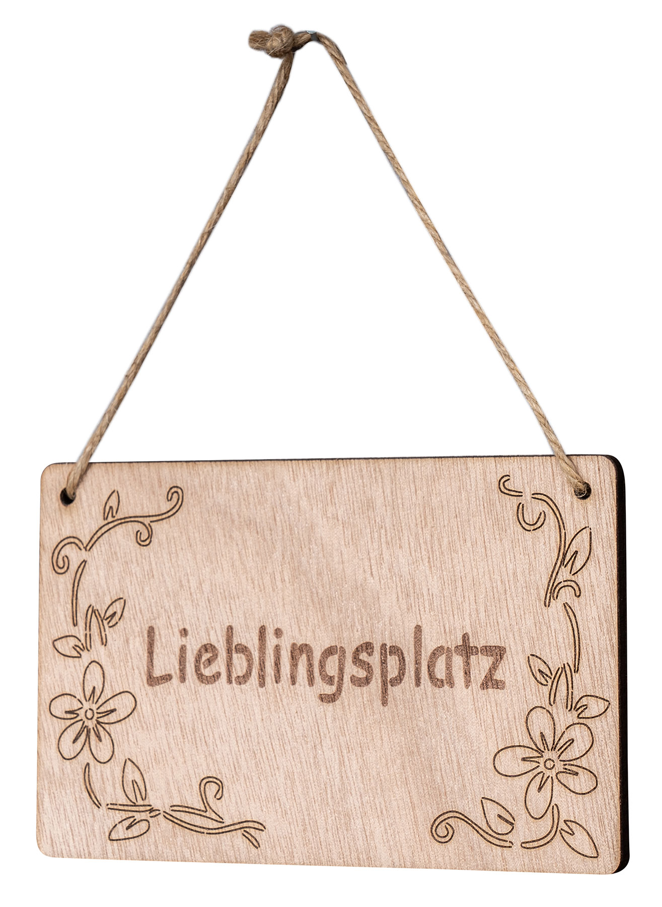 Schild Lieblingsplatz 13x8cm Birkenholz Holzschild Blumen Deko Holz Anhänger