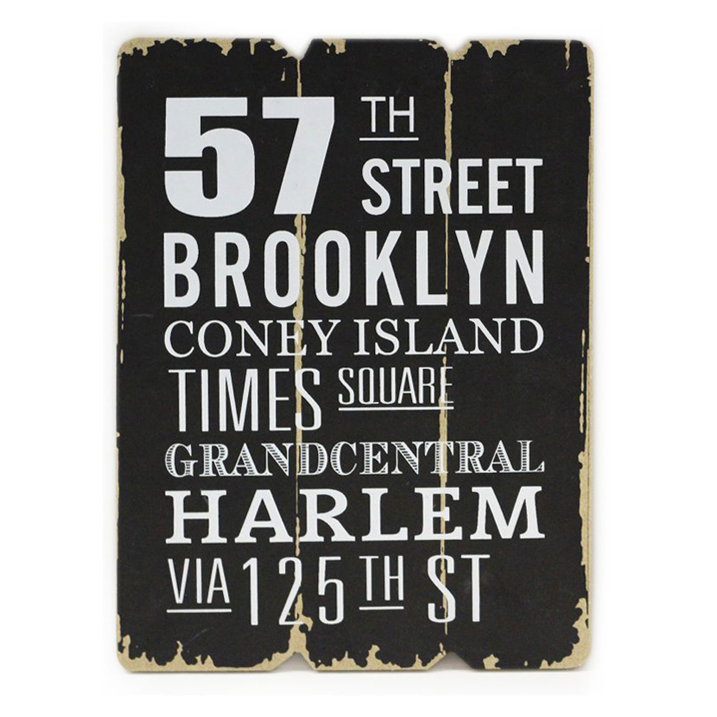 Wandbild 28x21cm Holz Schwarz Weiß Brooklyn Sprüche Shabby Chic Vintage Bild