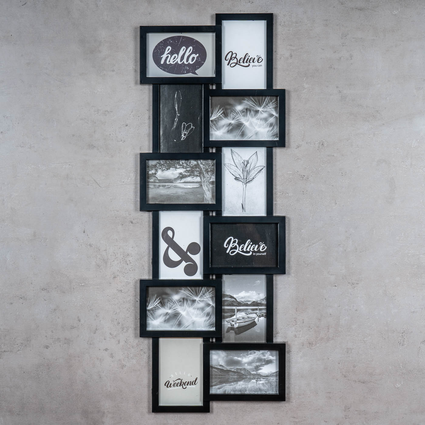 Bilderrahmen Schwarz 12 Fotos 32x83cm Galerie Fotogalerie Collage Wanddeko