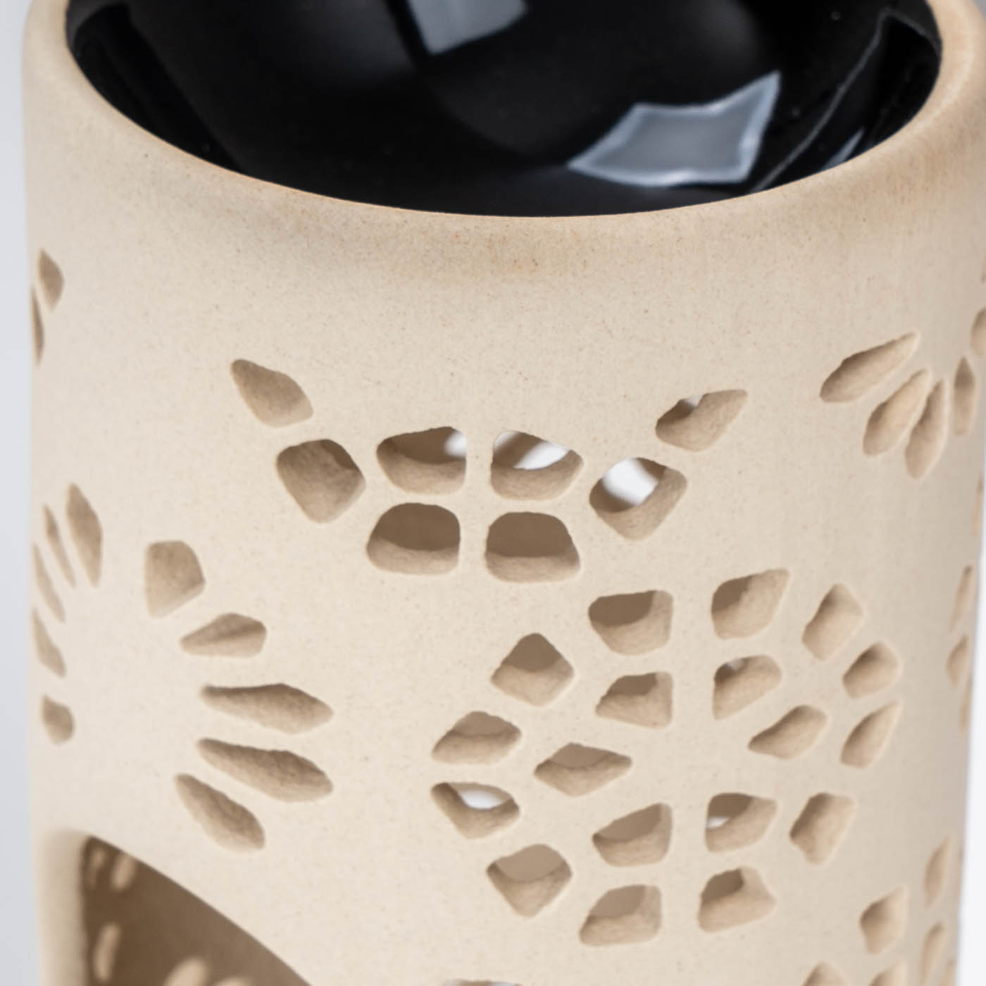 Duftlampe Keramik H11cm Creme Weiß Aromalampe Raumduft Tischdeko Duftlicht Deko