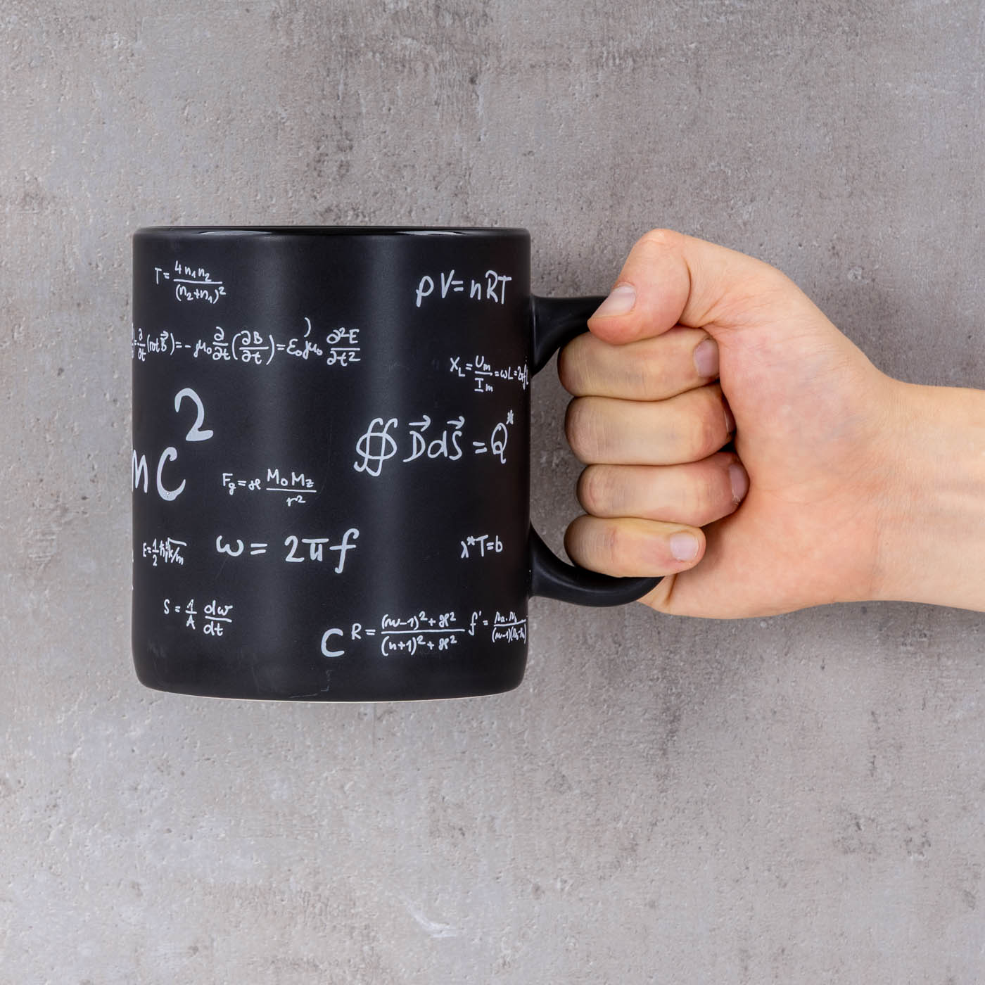 XXL Tasse 850ml Jumbotasse Steingut Schwarz Mathematik Kaffeetasse Kaffeebecher