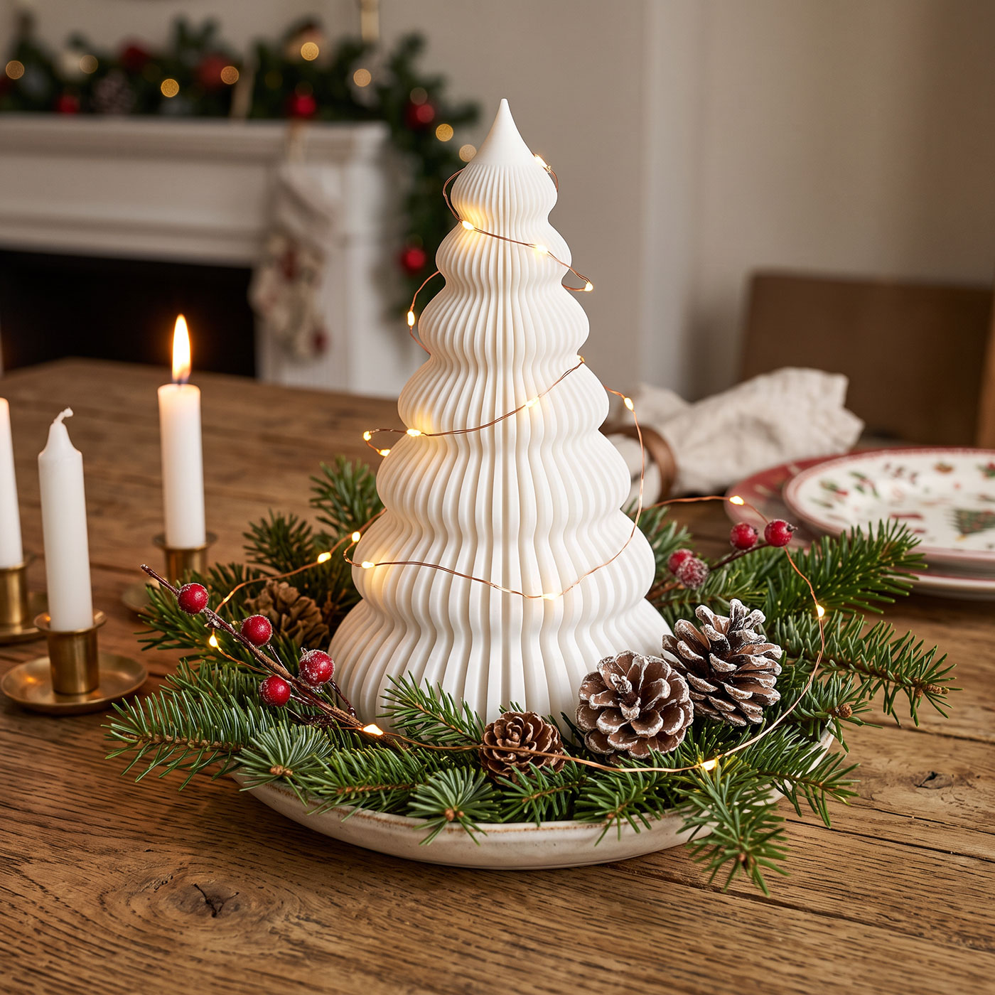 Deko Tannenbaum 3D Weihnachtsbaum H15cm Japandi Tischdeko Weihnachten Skandi