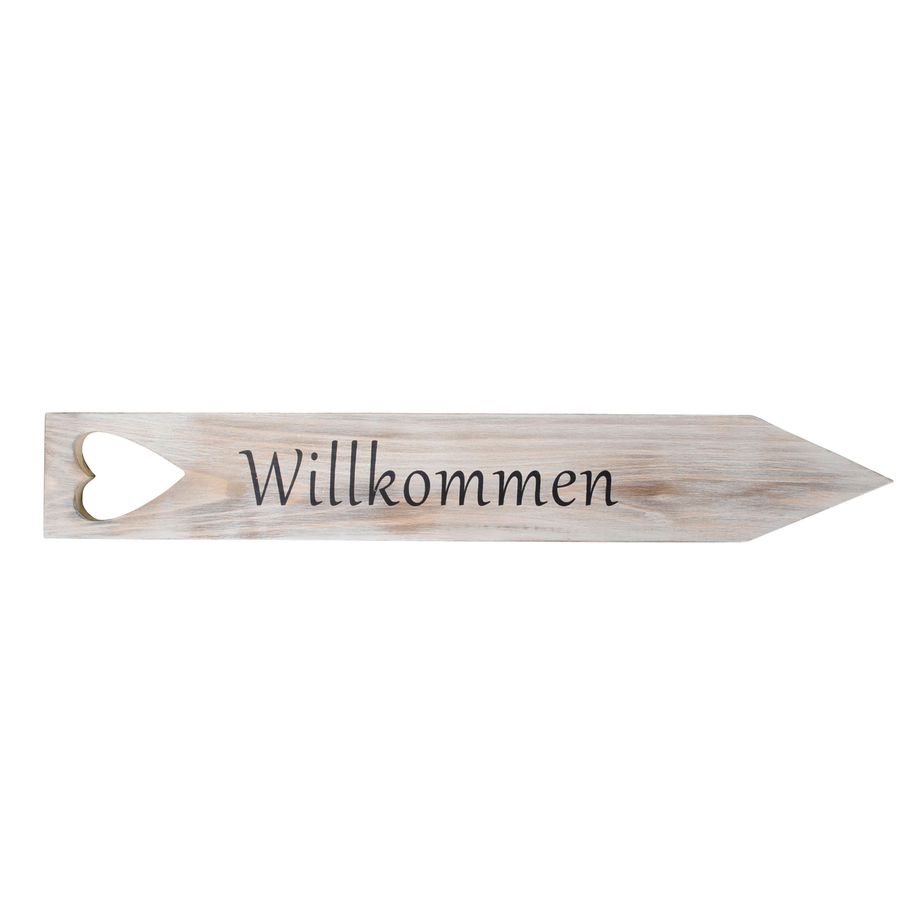 Gartenstecker Willkommen H47cm Holz Schild Garten Gartendeko Herz Dekoration