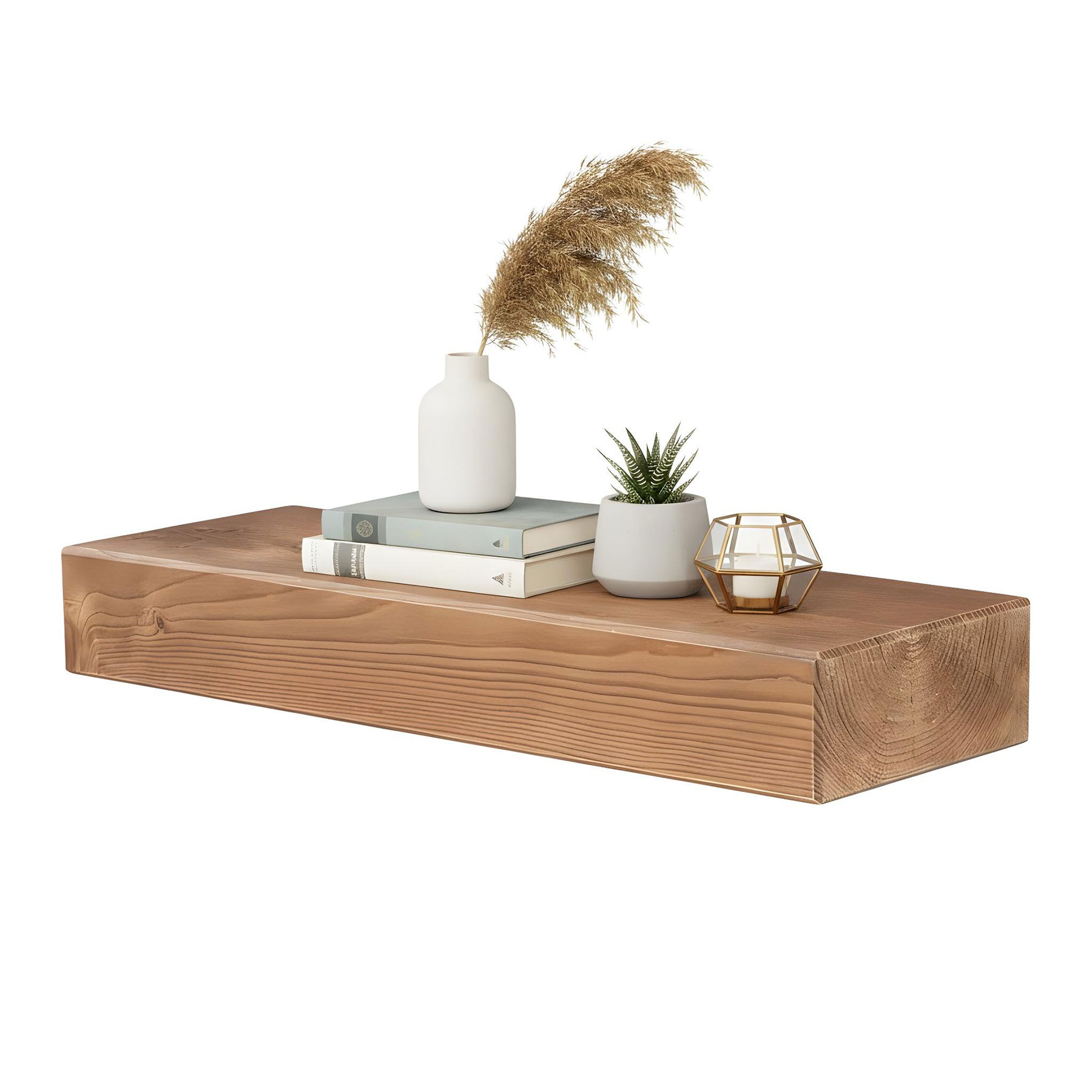 levandeo Wandregal Holz Massiv 60x20cm Eiche Farbig Wandboard Regal Vintage