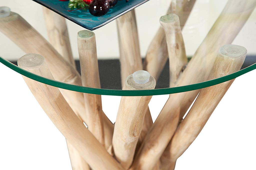 Couchtisch Beistelltisch Treibholz Glas 50x40x40cm Unikat