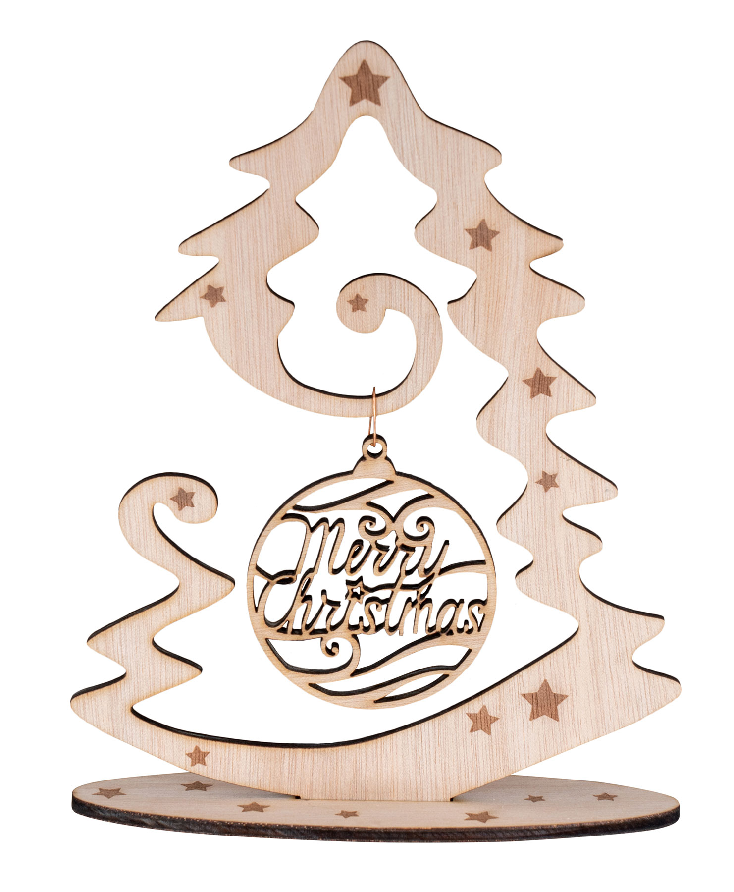 Deko Weihnachtsbaum Birkenholz DIY Merry Christmas Weihnachten Aufsteller Holz