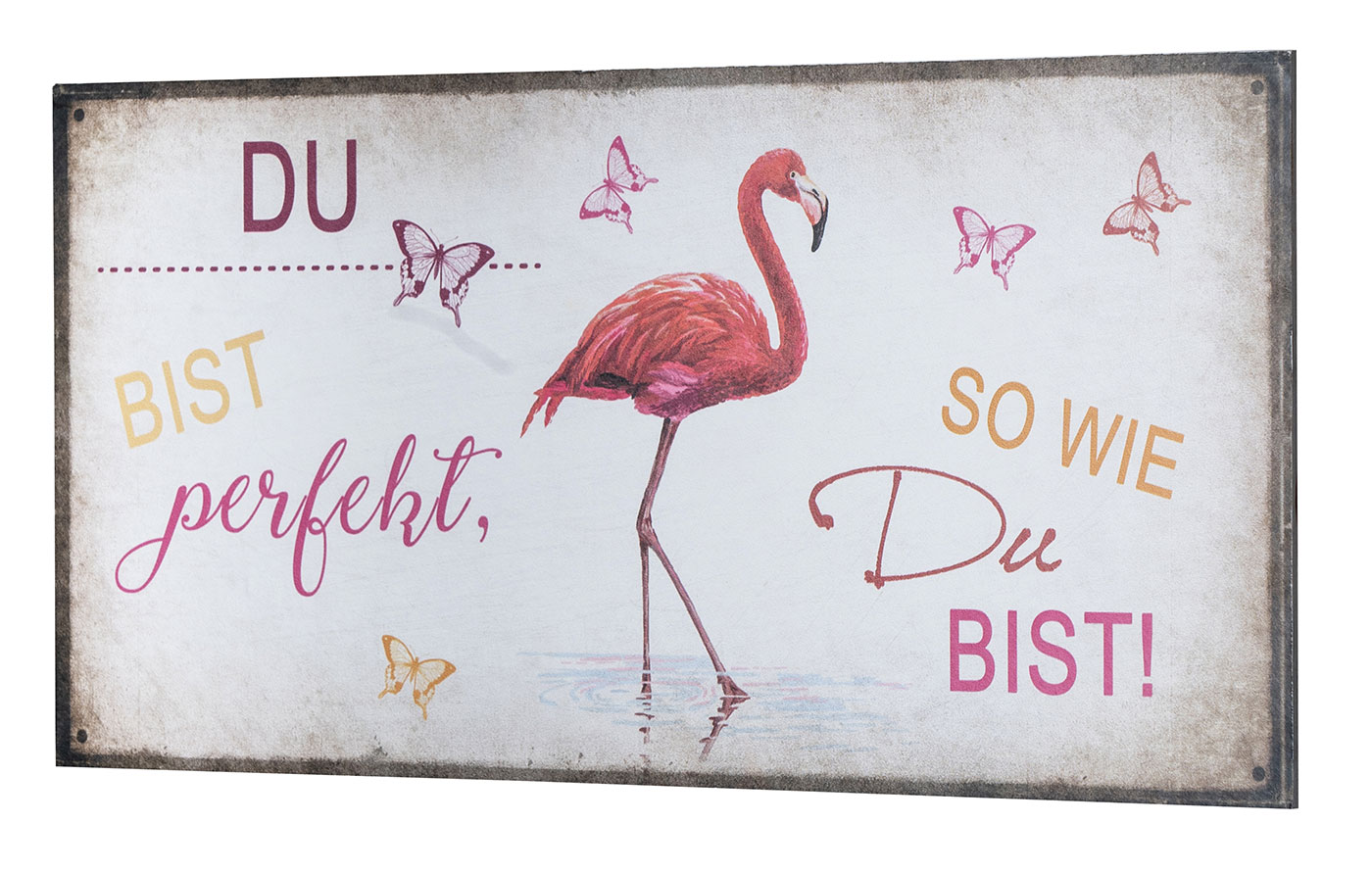 Wandbild 40x20cm Du bist perfekt Spruch Deko Wandschild Freunde Bild Wanddeko