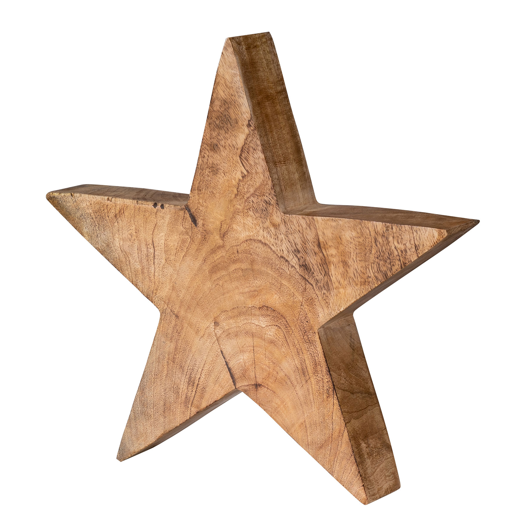 Stern Holzstern Mango 30cm Mangoholz Braun Natur Deko Tischdeko Holzdeko