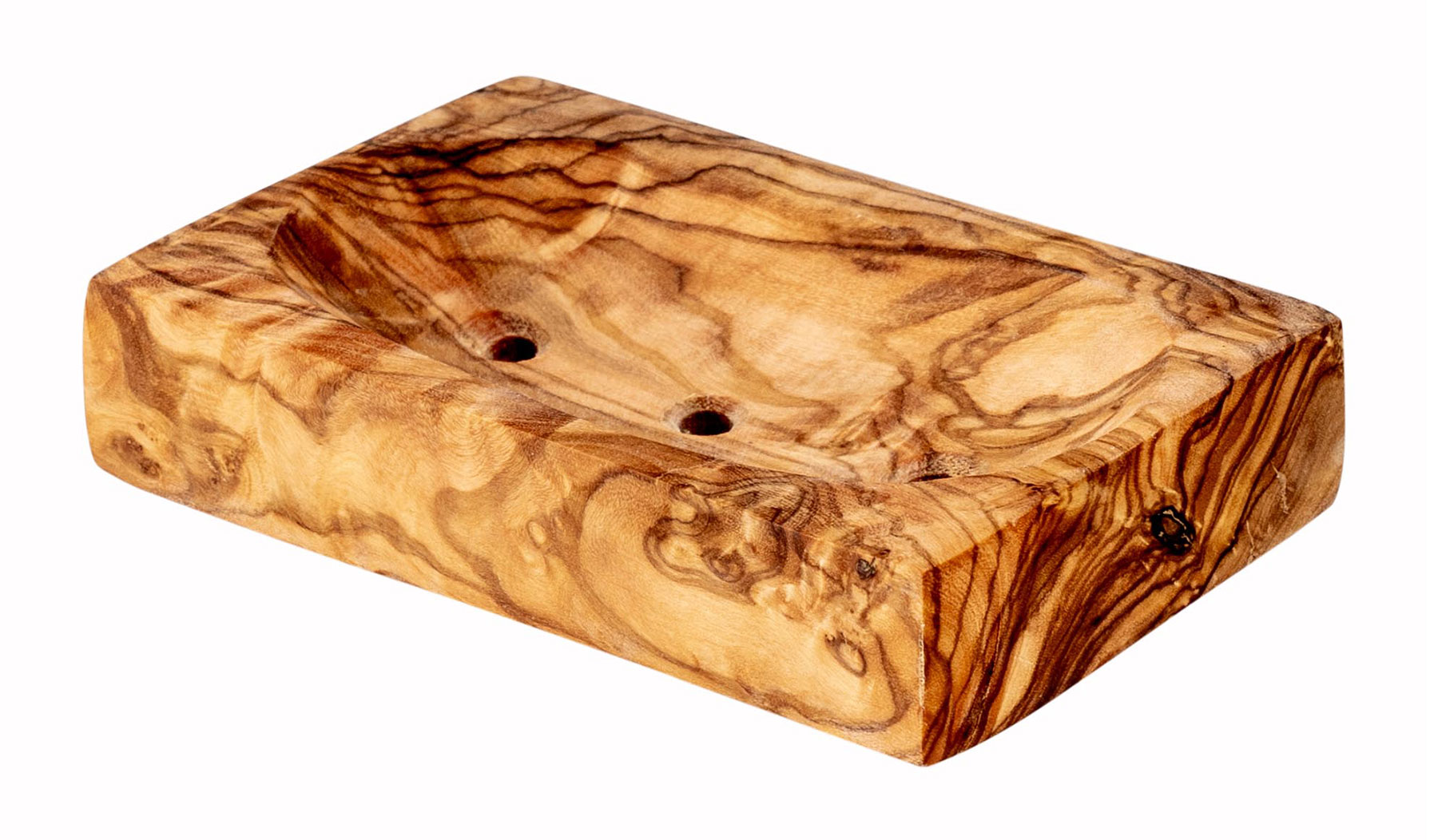 Holz Seifenschale ca.11x7cm Seifenhalter mit Löchern Badzubehör Olivenholz Natur