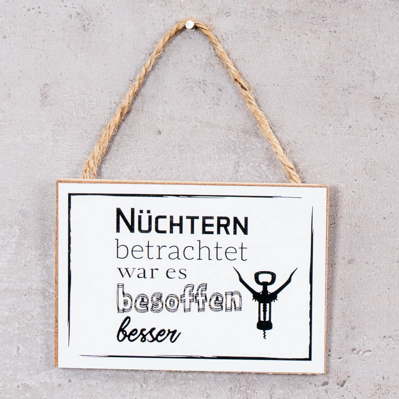 6er Set Holzschilder Wein 10x7cm MDF Mini-Schilder Spruch Deko Hänger Wandbild
