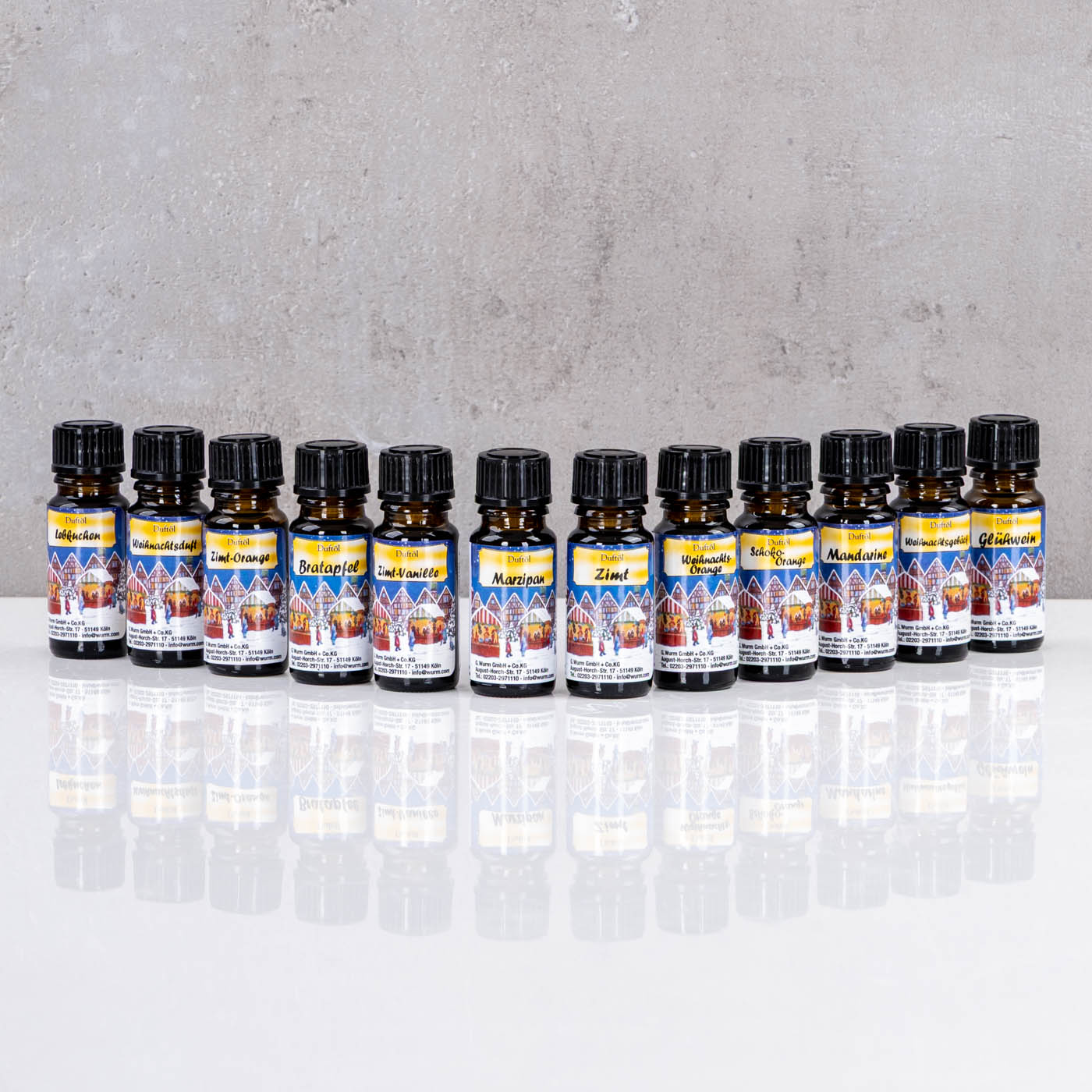 12er Set Duftöle Weihnachtsduft je 10ml für Duftlampen Raumduft Lufterfrischer