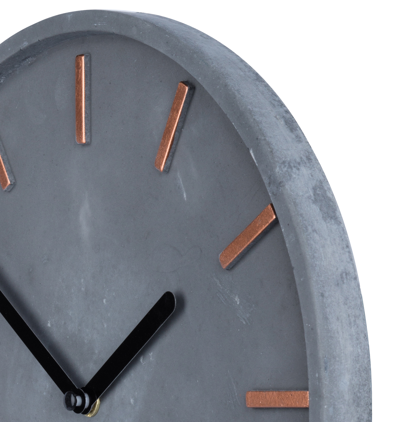 Hochwertige Beton-Uhr Wanduhr ca. 30cm Grau Kupfer Uhrzeit modern Wanddeko