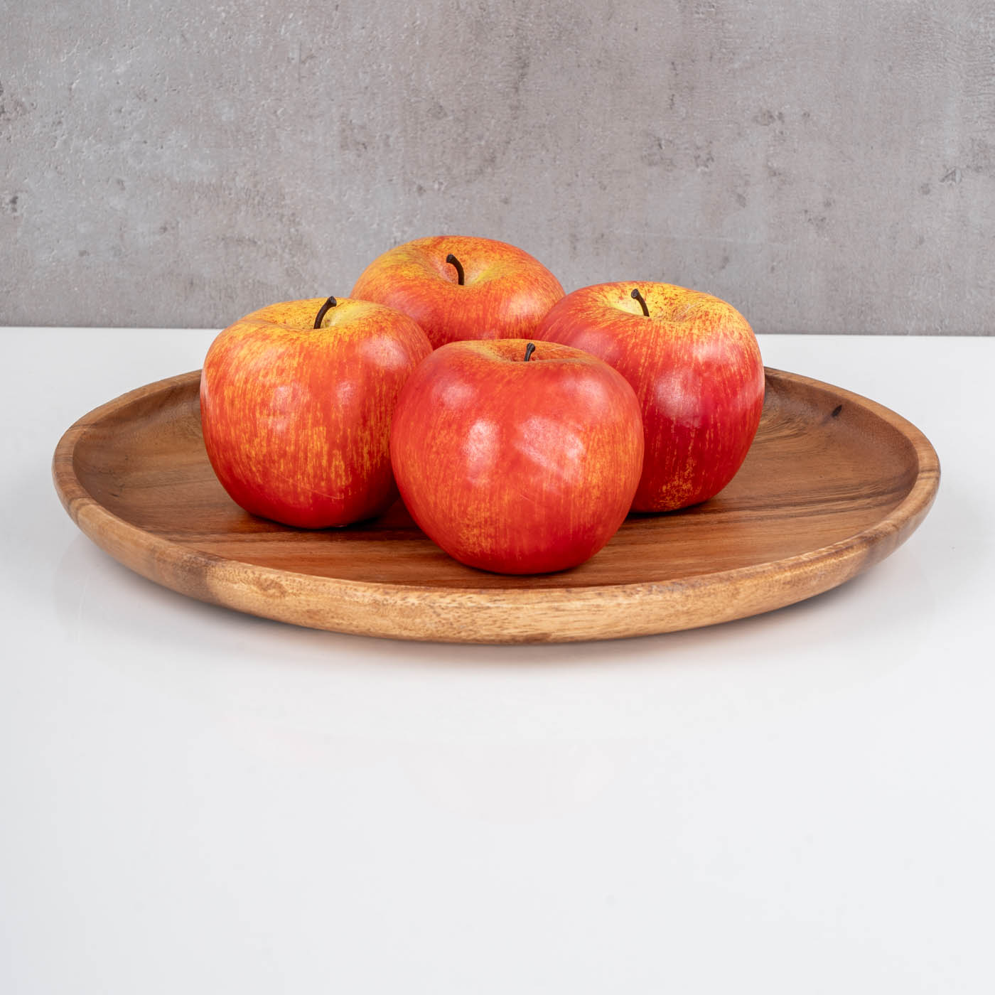 4er Set Runde Teller Akazie Ø30cm Holzteller Snackteller Dekoteller Deko Unikat