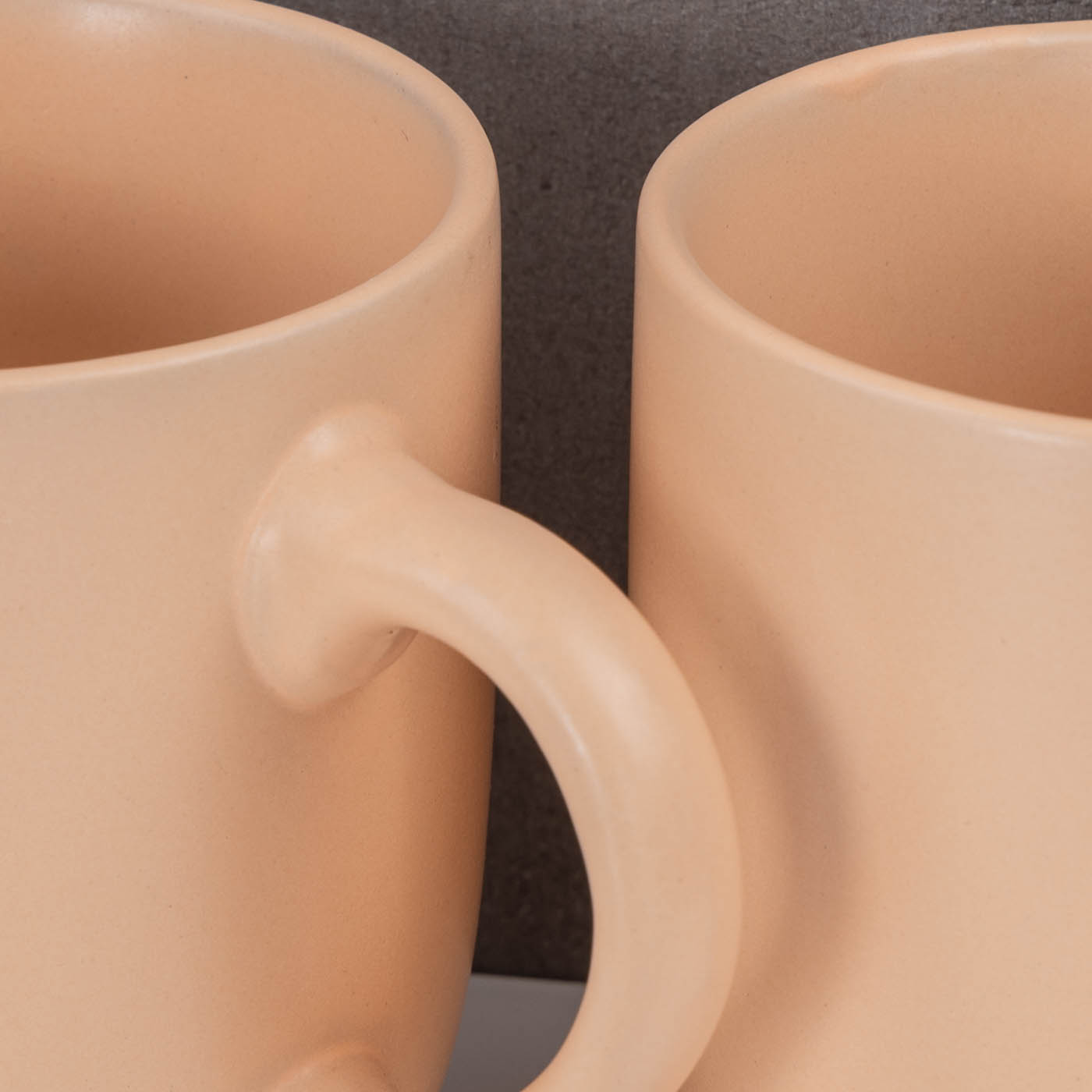 4er Set Steingut Tassen 300ml Pastell Orange Kaffeetasse Kaffeebecher Design