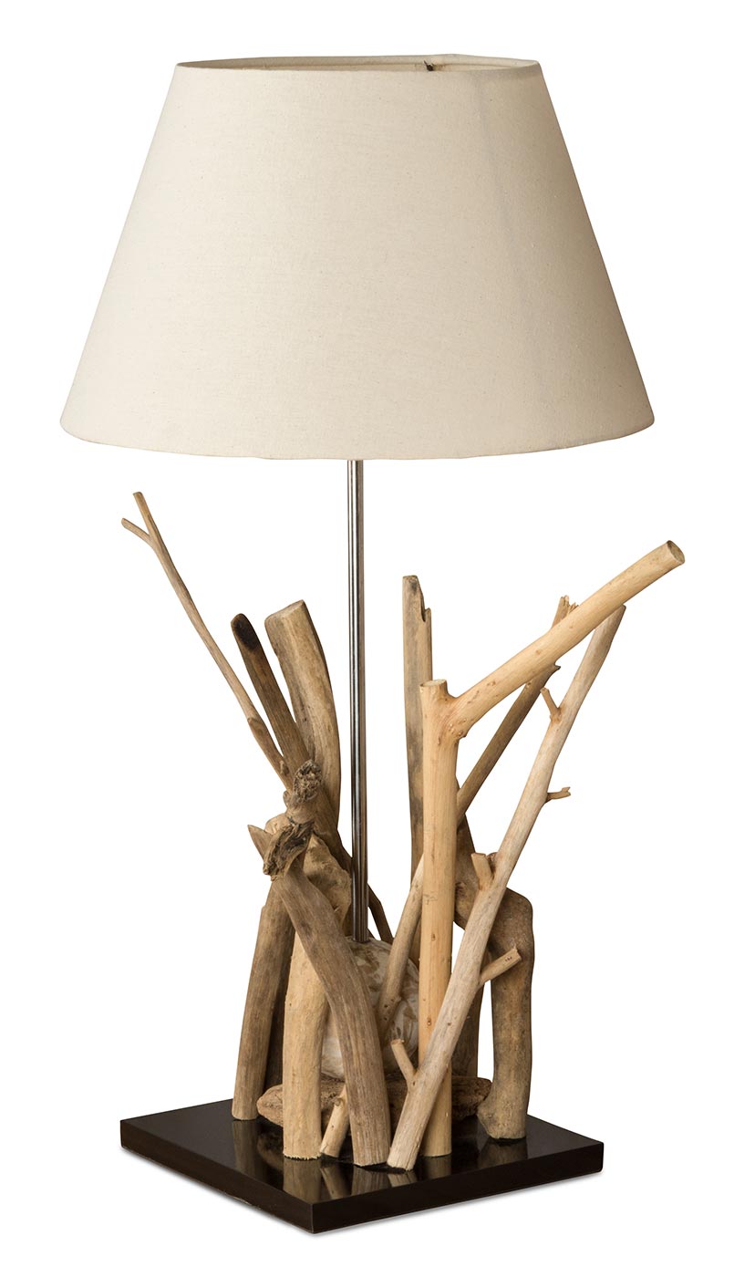 Tischlampe aus Holz Treibholz 35x35x65cm Lampe Holzlampe Unikat