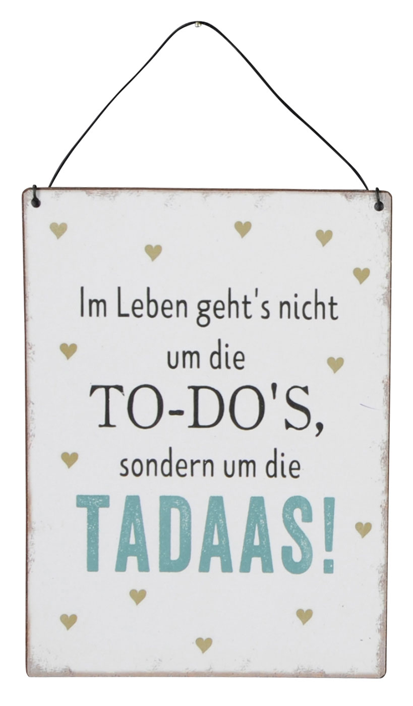 3er Set Blechschilder H20cm Positiv Mutig Sprüche Grün Weiß Wandbild Wanddeko