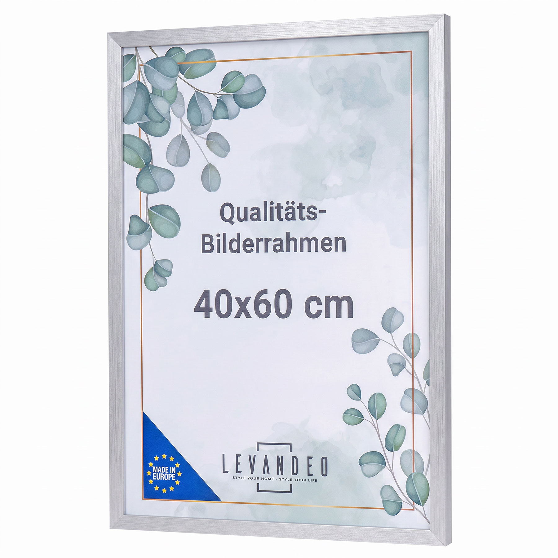 Fotorahmen 40x60 Silber MDF Holz Bilderrahmen Posterrahmen Poster Kunstdrucke