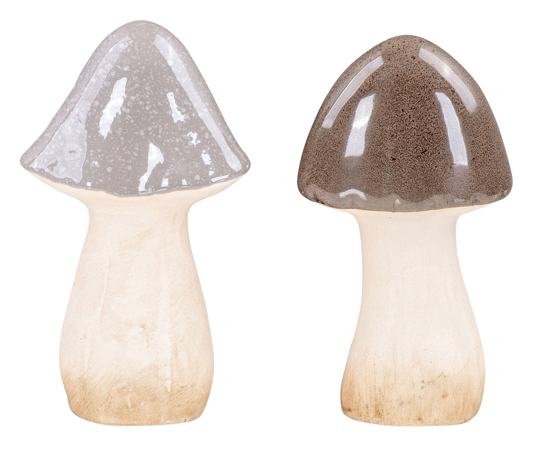 Deko Porzellan Pilz 2er Set Grau Taupe Tischdeko Herbst Herbstdeko Dekofigur