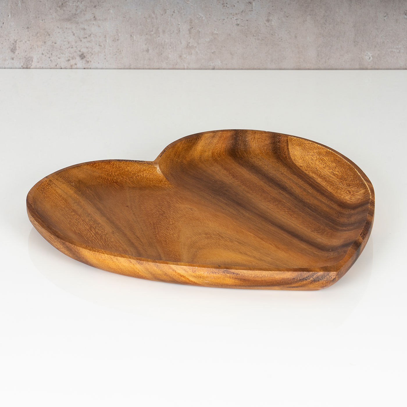 Holzschale Akazie 20cm Herz Teller Snackschale Schale Obstschale Dekoschale Holz