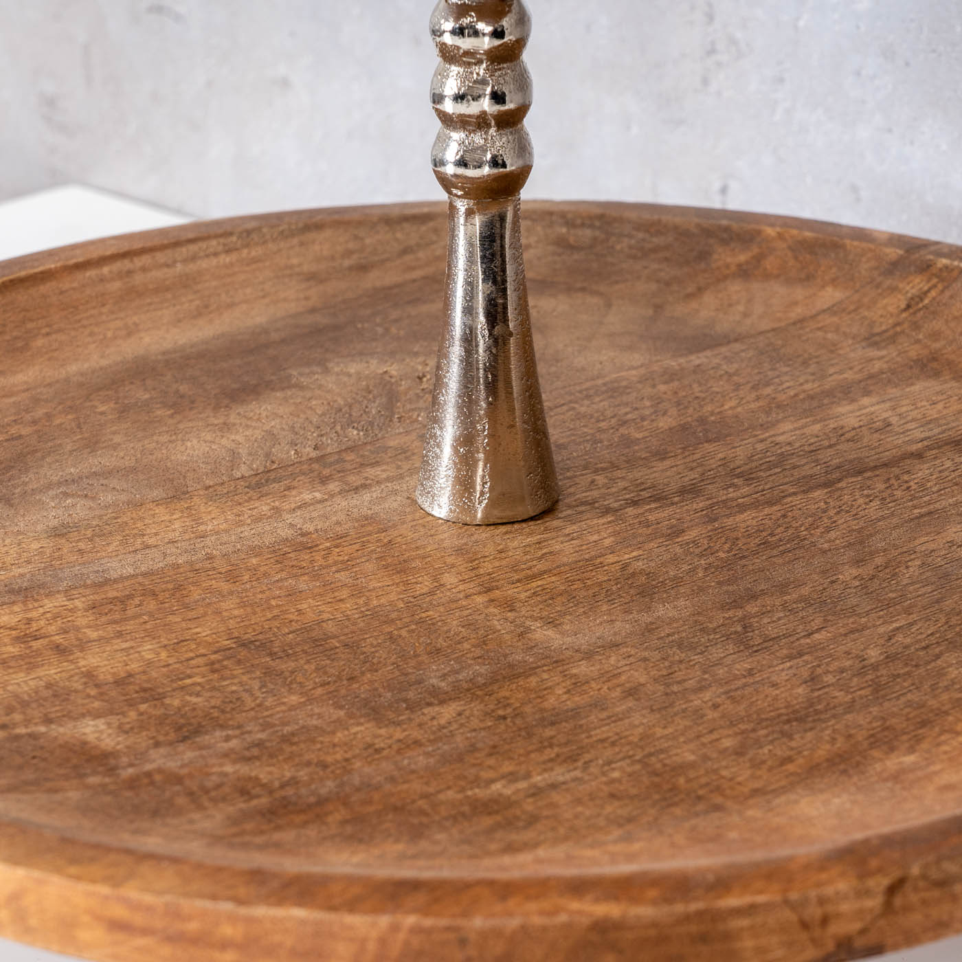 Holz Etagere 3 Etagen H60cm Mangoholz Metall Servierplatte Kuchenständer Deko