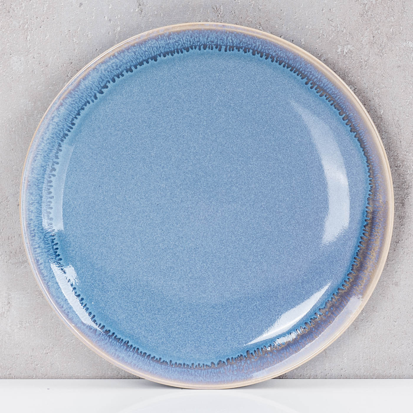 6er Set Steingut Teller Ø20cm Blau Speiseteller 6 Personen Geschirr Essteller