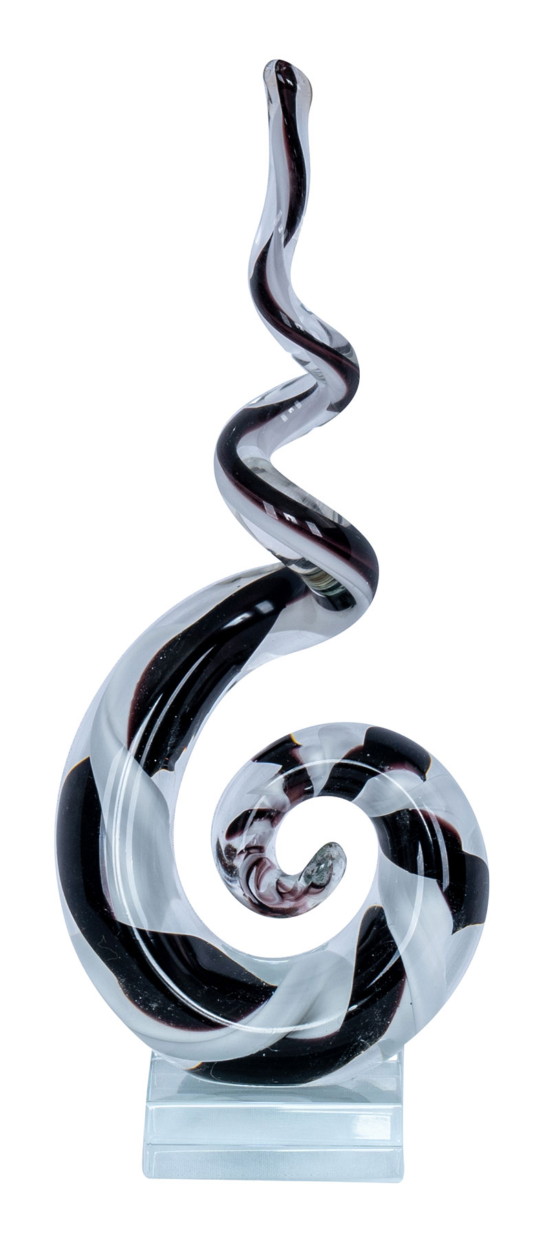 Glasfigur H26cm Skulptur Glas Glasdeko Schwarz Weiß Deko Design Unikat Geschenk