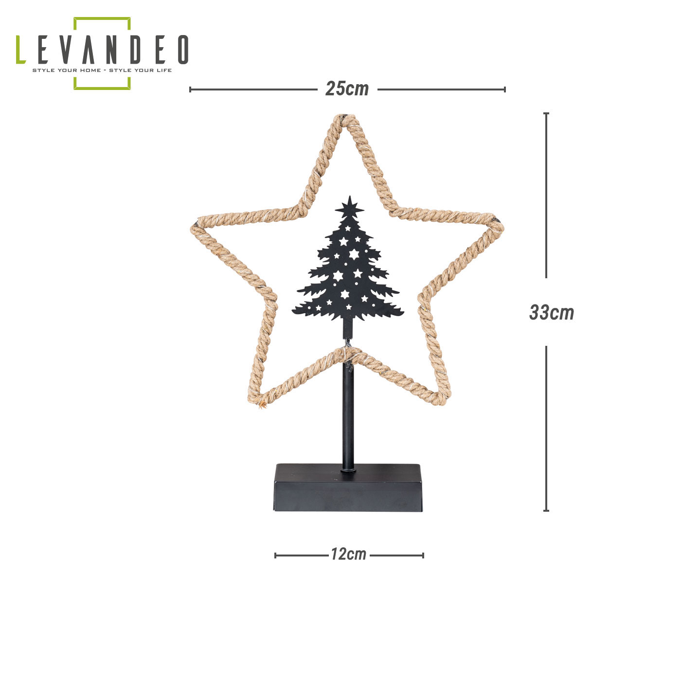 LED Stern H33cm Weihnachten Tanne Dekoleuchte Weihnachtsdeko Standeko Tischdeko