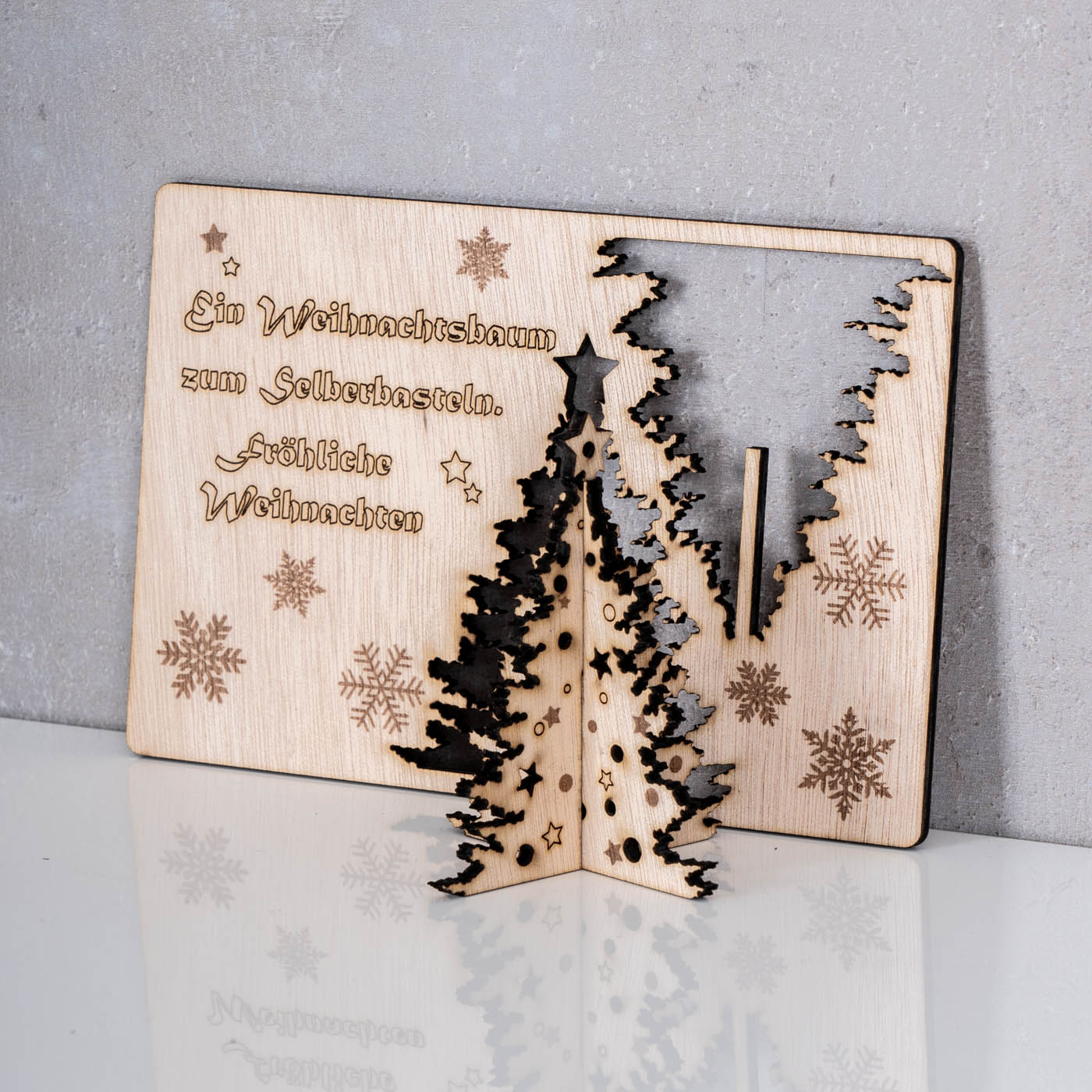 Weihnachtskarte DIY Birkenholz Weihnachtsbaum Weihnachten Holzkarte Aufsteller