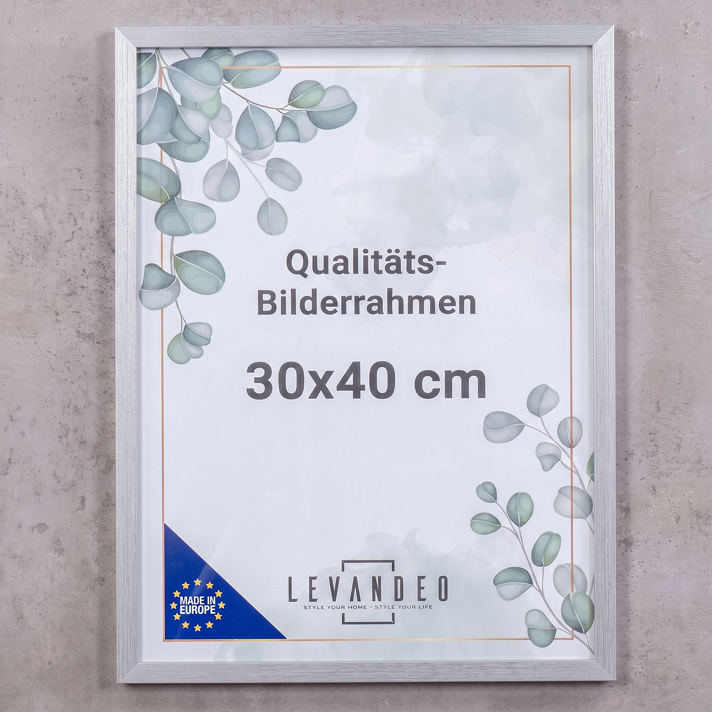 Fotorahmen Silber 30x40 MDF Holz Bilderrahmen Posterrahmen Wanddeko Kunstdrucke