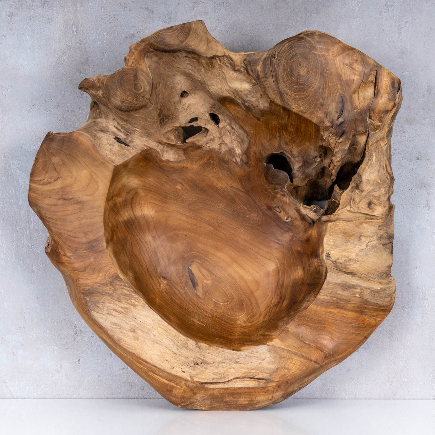 Schüssel Schale Teakholz 50cm Teak Massiv Holz Obstschale Holzschale Dekoschale