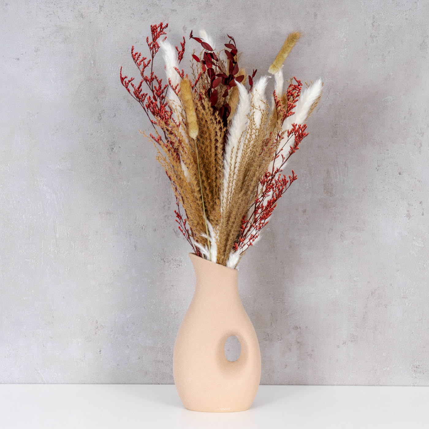Vase H22cm Blumenvase Keramik Sand Beige Tischdeko Dekovase Keramikvase Deko
