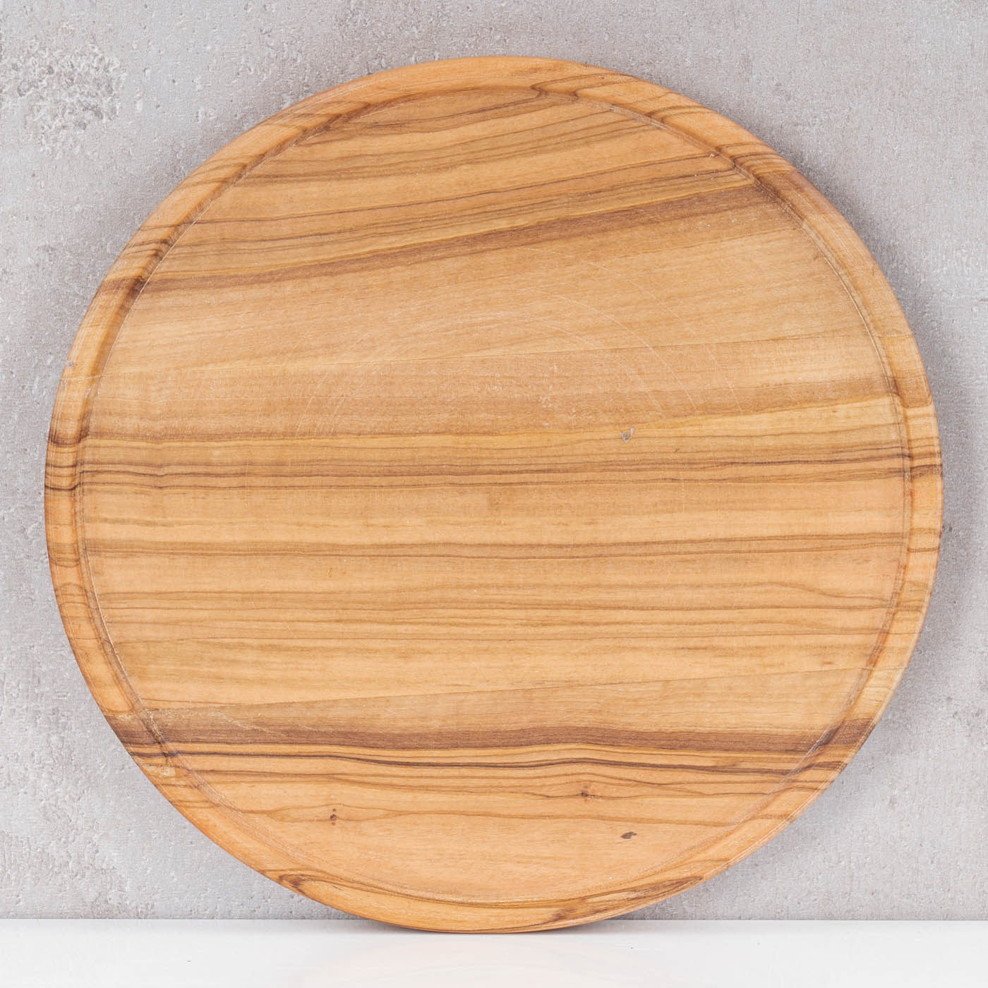 Flacher Holz Servierteller 20cm Olivenholz Holzteller Natur Unikat Küche Deko