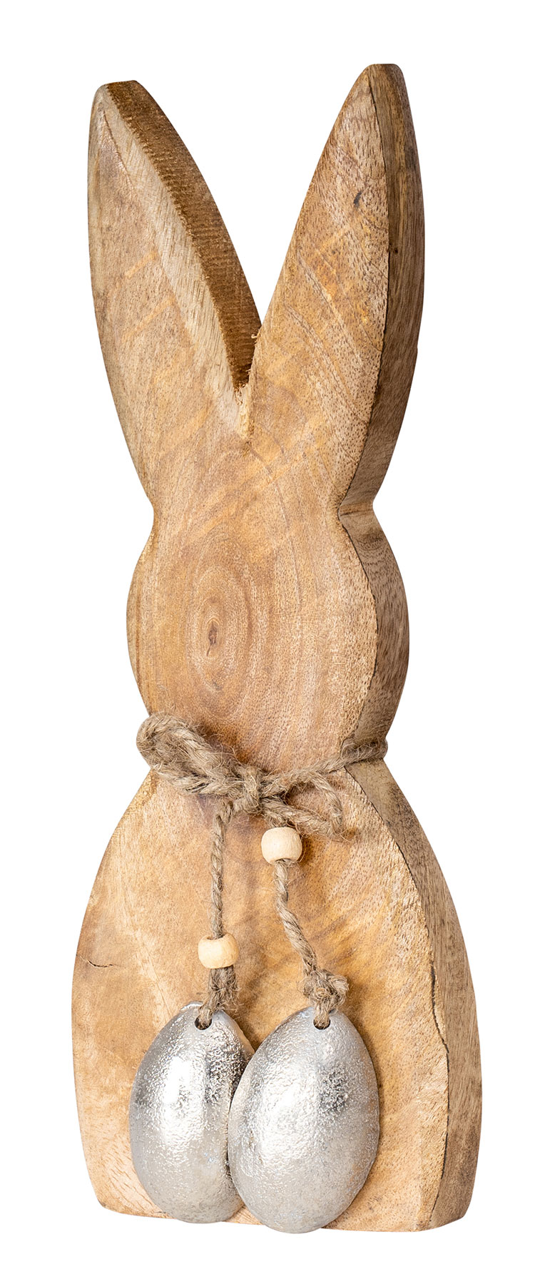 Hase H30cm Mangoholz Holz Metall Osterhase Osterdeko Dekoaufsteller Deko Figur