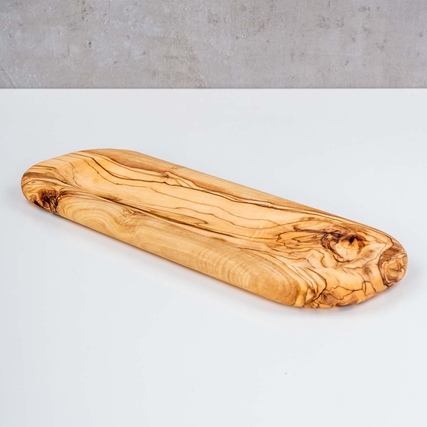 Tablett Holz 33x12cm Olivenholz Ablage Natur Unikat Organizer Küche Tischdeko