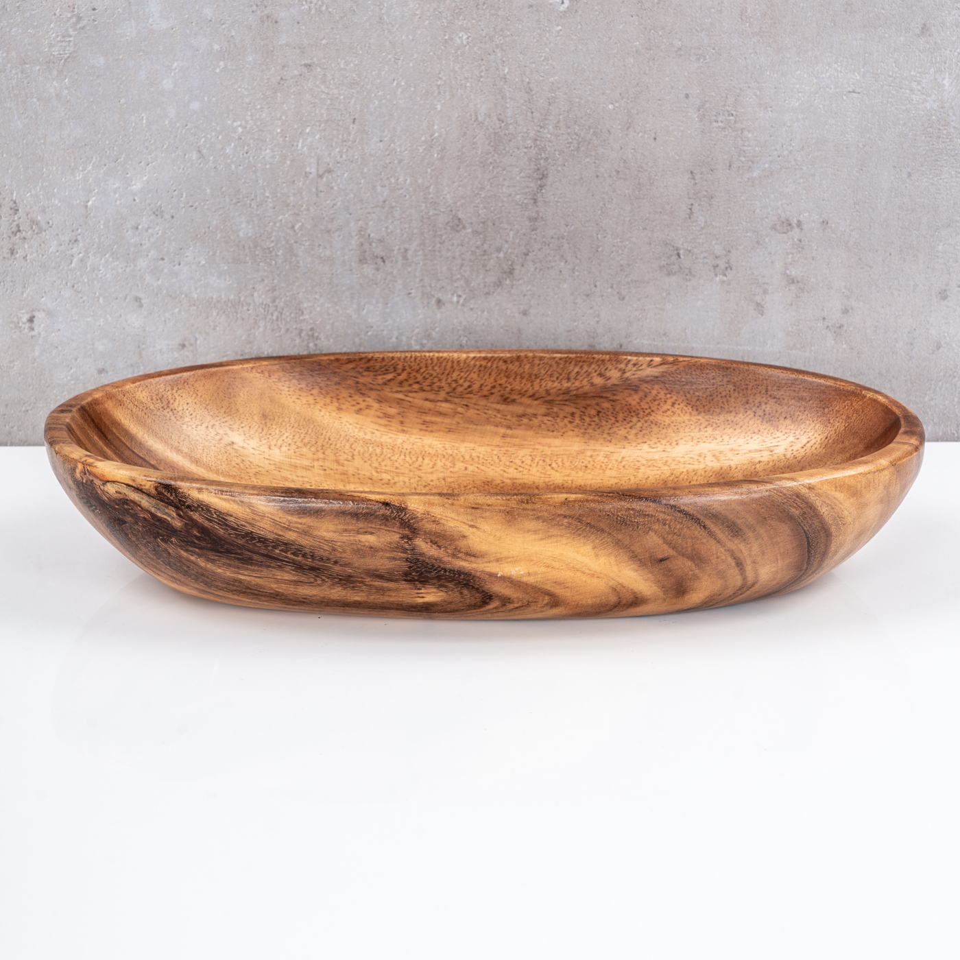 Ovale Schale aus Holz 30cm Holzschale Schüssel Akazie Schale Obstschale Tablett