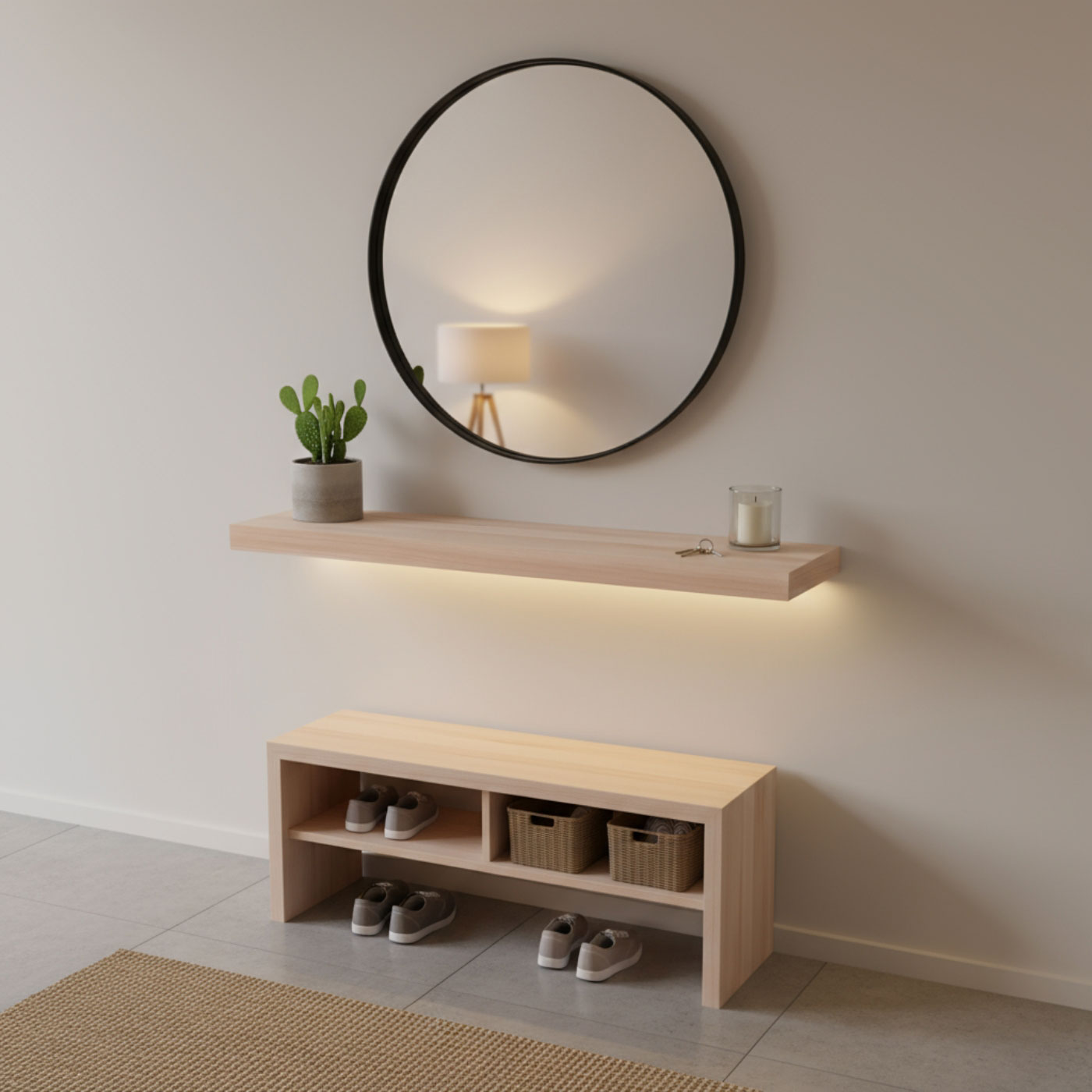 Wandboard Bobby 100cm Kernbuche Wandregal Regal Board Bord Wandbord