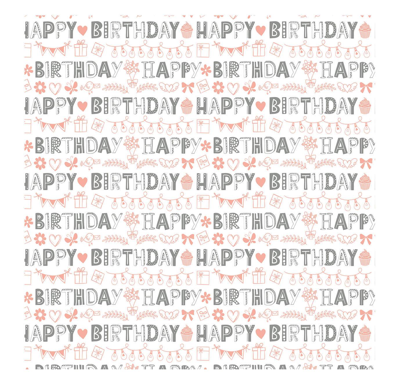 4er Set Geschenkpapier Set 70x200cm Geburtstag Bunt Pink Happy Birthday 4 Rollen